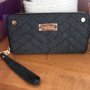 Bebe Black Quilted Women's Wallet